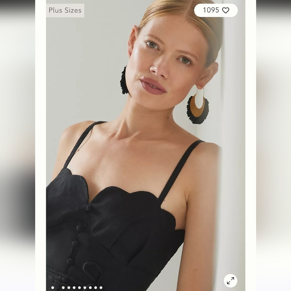 NWT Anthropologie Slim scalloped front slit corset Dress size 6 - Picture 2 of 12